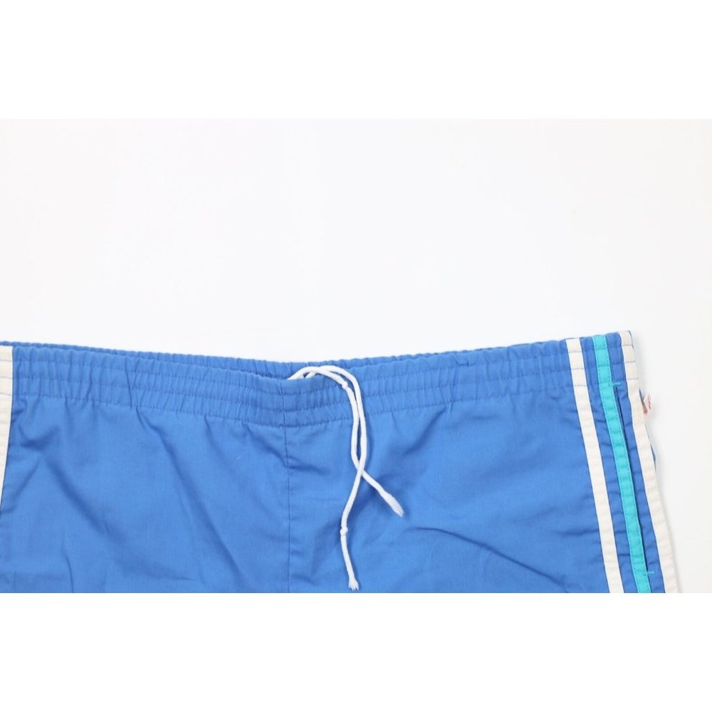 Vintage 70s Streetwear Mens 36 Striped Lined Shorts Swim Trunks Blue USA AS IS - Picture 2 of 10